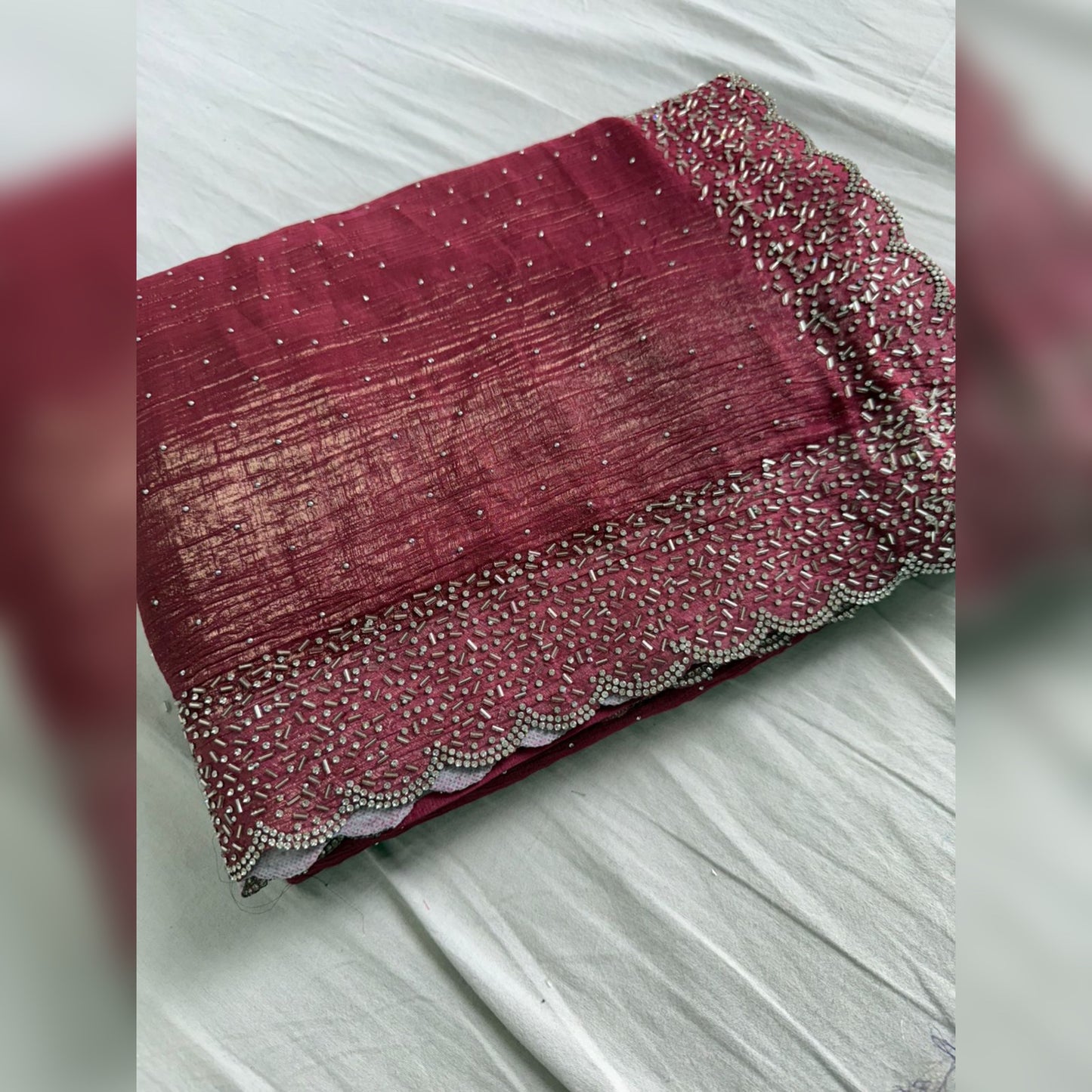 Premium Crush Chiffon Saree